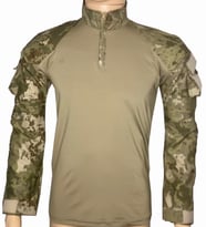 TSK Kara Kuvvetleri Yeni Model Kamuflaj Combat Tişört + 2 Adet Peç Hediyeli (Haki)