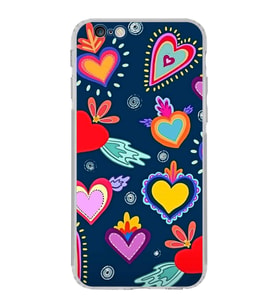 PrintiFy iPhone 6 ile Uyumlu Retro Color 3  Kamera Korumalı Şeffaf  Kılıf