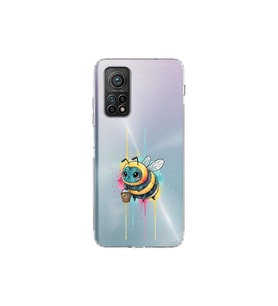 Xiaomi Mi 10 T ile uyumlu Splash arı tasarımlı şeffaf silikon kılıf