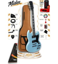 Midex SG-Special-LTB Profesyonel SG Kasa HH Elektro Gitar Seti Turkuaz
