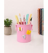 Sevimli Stickerlı Masaüstü Kalemlik Organizer - Pembe