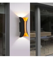 10 Watt Dekoratif Led Aplik, Modern Dış Mekan Aydınlatma Armatürü, Bahçe Duvar Aplik, Modern Armatür (Siyah-Rose Gold)