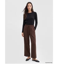 LCWAIKIKI Classic Kahverengi Beli Lastikli Geniş Paça Kadın Pantolon