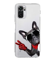 PrintiFy Xiaomi Redmi Note 10 ile Uyumlu Köpek 2 Kamera Korumalı Şeffaf Kılıf