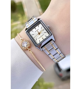 Casio CSISTE39 Gold Gümüş Renk Hediye Paketli Kadın Kol Saati ve Bileklik