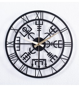 Vegvisir Metal Siyah Duvar Saati 1,5 mm Kalınlık 40x40 cm