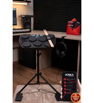 Midex DDX-105ST Profesyonel Standlı Dijital Davul Şarjlı Elektronik Bateri Bluetooth (Davul Stand Kulaklık Baget)