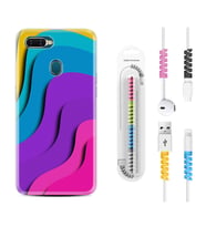 Oppo A5S A15 A16 A54 A55 A73 A74 Kılıf Kablo Koruma Spiral Silikon Renk Cümbüşü 1631