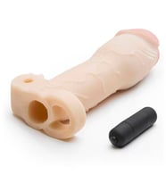 Ultra realistik 16 cm X-Tensions Özel Silikondan Titreşimli 5 Cm Uzatmalı Penis Kılıfı
