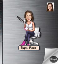 Kişiye Özel Spiker Kadın Ahşap Magnet -1
