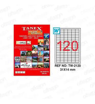 Tanex TW-2120 - 31 x 14 mm Laser Etiket 100 Adet Ücretsiz Kargo