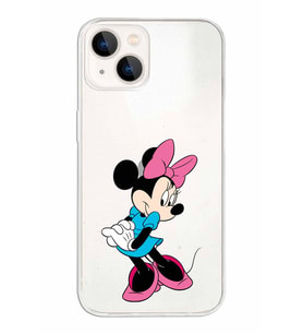 Apple iPhone 13 Mini Uyumlu Kapak Minnie Mouse Tasarımlı Şeffaf Silikon Kılıf