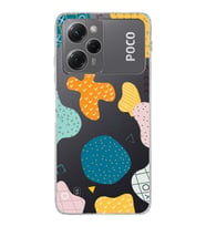 Poco X5 Pro Uyumlu Kamera korumalı Kapak Geometrik Şekiller Tasarımlı Şeffaf Kılıf