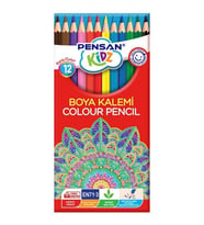 Pensan Kidz Kuru Boya Kalemi 12 Renk Tam Boy