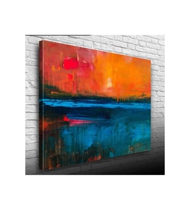 Turuncu Mavi Dekoratif Canvas Tablo (50x70)