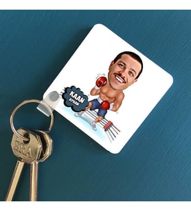 Kişiye Özel Boksör Karikatürlü Anahtarlık