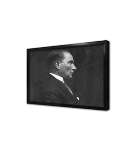 Atatürkün Profili Çerçeveli Cam Tablo
