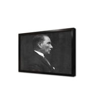 Atatürkün Profili Çerçeveli Cam Tablo