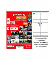 Tanex TW-2514 - 105 x 38 mm Laser Etiket 100 Adet Ücretsiz Kargo