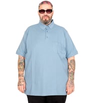 Mode XL Battal Beden Erkek Tshirt Polo Yaka Cepli Klasik Pike 20552 Mavi