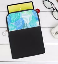 BK Gift Deniz Kabukları Tasarımlı Taşınabilir Koruyucu Tablet Kılıfı & Organizer Çanta - Siyah-1