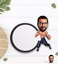 BK Gift Kişiye Özel Bruce Lee Karikatürlü Ahşap Bardak Altlığı-1