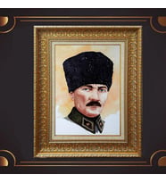 ÖZEL SERİ ALTIN VARAKLI ATATÜRK TABLO S964