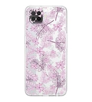 PrintiFy Oppo A73 Uyumlu Kamera Korumalı Floral Pudra Tasarımlı Şeffaf Silikon Kılıf