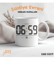 Komik Şantiye Kupası – "06:59 Şantiye Başlamadan 1 Dakika Önce" Baskılı Seramik Kupa