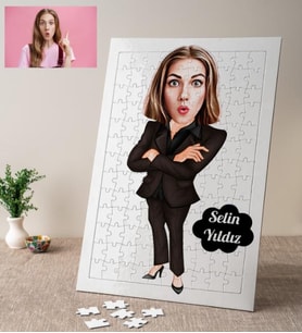 Müdüre Özel Karikatürlü Kişiye Özel Puzzle