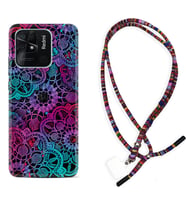 Xiaomi Poco X3 Pro M4 Pro X4 Pro C40 10C Kılıf Boyun Asklı Rasta Silikon Colurful Mandala 1667
