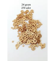 Oya Abiye Bileklik Kolye Pleksi Metalik Plastik Pul Altın Renk 24 gram 270 adet - BNC537