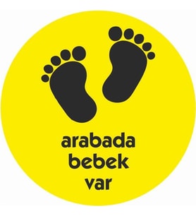 Arabada Bebek Var Sticker 10 x 10 2 adet