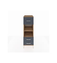 Kronos Dolap 2 Raflı 3 Çekmeceli 44x59x134 Çam-Antrasit