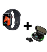 Smart Watch 7 Akıllı Saat ve Işıklı Oyuncu Kulaklıklı İkili Paket (Siyah)