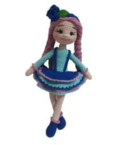 Yaban Mersini Bebek Amigurumi Organik Oyuncak