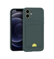 Apple İphone 11 Kılıf Kelvin Kartvizitli Silikon - Koyu Yeşil