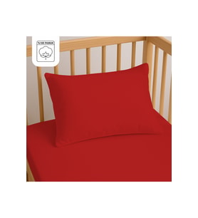 %100 Pamuk Bebek Yastık Kılıfı 35x45 cm (2 Adet) – Doğal & Yumuşak - Kırmızı
