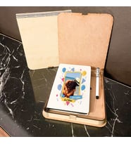 Doğum Günü Hediyesi Fotoğraflı Ahşap Kutulu Defter Kalem Set