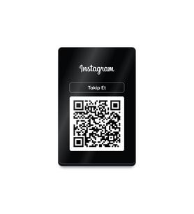MEO 5'li Paket - Instagram Paneli - QR Kodlu Düz Pleksi Masaüstü Panel