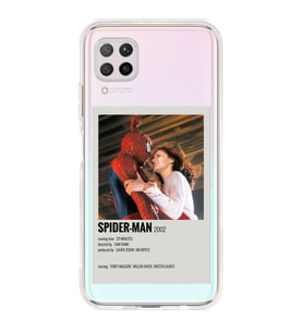 Huawei P40 Lite Uyumlu Spider Man Minimalist Poster Desenli Şeffaf Telefon Kılıfı