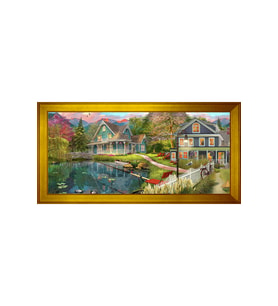 Manzara Temalı Kanvas Tablo 50 x 70 cm Gold Çerçeve
