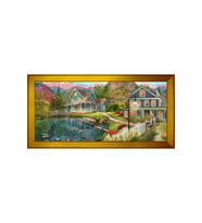 Manzara Temalı Kanvas Tablo 50 x 70 cm Gold Çerçeve