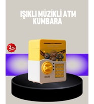 Sarı Şifreli Eğitici Çocuk Kumbarası Otomatik Para Girişli