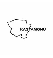 Kastamonu Harita Araba Sticker siyah 17x9 CM (Siyah)