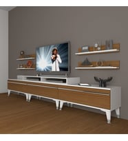 Decoraktiv Ekoflex 270R Mdf Silver Tv Ünitesi Tv Sehpası - Beyaz Ceviz (Beyaz - Ceviz)