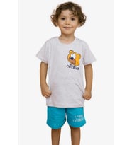 Breeze Girls & Boys Erkek Çocuk Şortlu Takım Sevimli Ayıcık Baskılı 1.5-5 Yaş, Açık Gri Melanj
