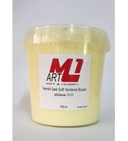 M1 ART Soft Sarı Su Bazlı Vernikli Yenileme Boyası 1000.ml-Mobilya,cam,mermer,beyaz eşya,fayans,seramik,parke