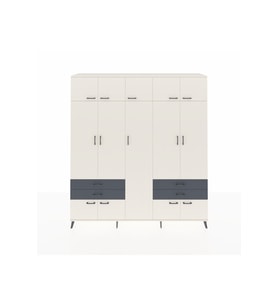 Hyperion Dolap 12 Raflı 4 Çekmeceli 2 Askılı 220x44x243 Aytaşı-Aytaşı/Antrasit