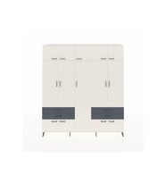 Hyperion Dolap 12 Raflı 4 Çekmeceli 2 Askılı 220x44x243 Aytaşı-Aytaşı/Antrasit